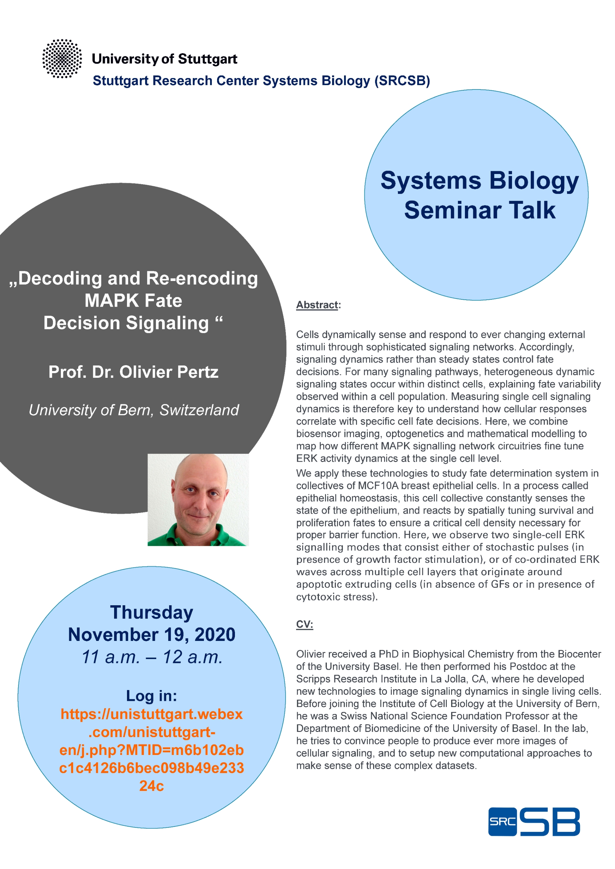 Announcement of Prof. Dr. Olivier Pertz